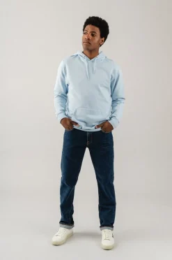 Sweat à capuche en coton bio | bleu 
