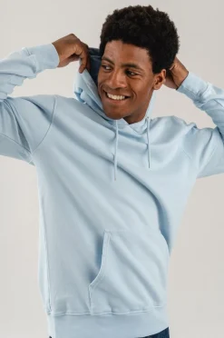 Sweat à capuche en coton bio | bleu 