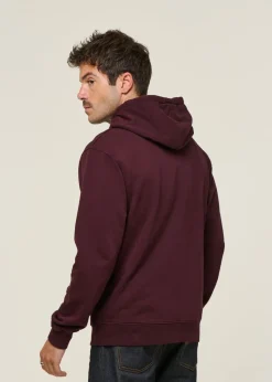 Sweat à capuche en coton bio | bordeaux "oxblood red"