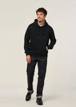 Sweat à capuche en coton bio | noir "deep black"