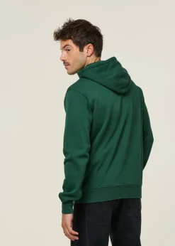 Sweat à capuche en coton bio | vert "emerald green"
