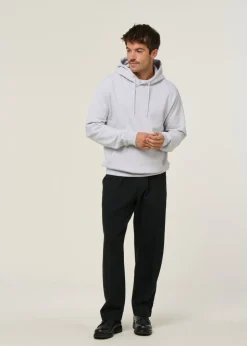 Sweat à capuche gris clair en coton bio - snow melange