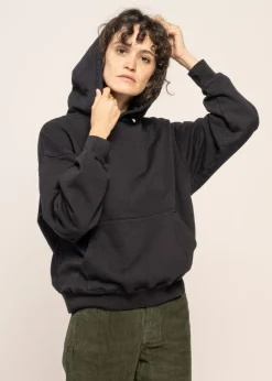 Sweat à capuche oversize en coton bio | noir 