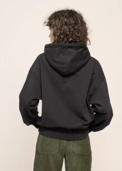 Sweat à capuche oversize en coton bio | noir 