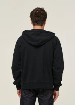 Sweat à capuche zippé en coton bio | noir 