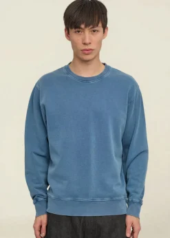 Sweat en coton bio | bleu "faded indigo"