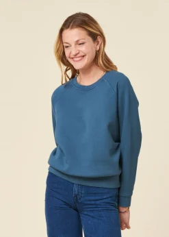 Sweat en coton bio | bleu pétrole