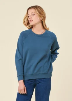 Sweat en coton bio | bleu pétrole