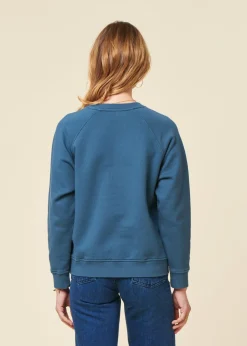 Sweat en coton bio | bleu pétrole