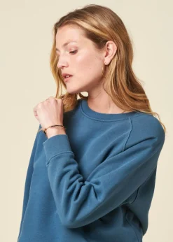 Sweat en coton bio | bleu pétrole