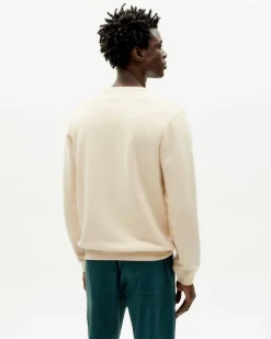 Sweat en coton bio | écru à motif imprimé 