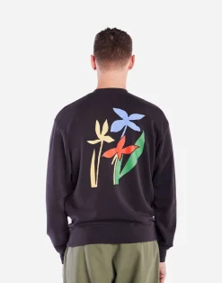 Sweat en coton biologique | noir "sweat flora noir carbone - carbon black"
