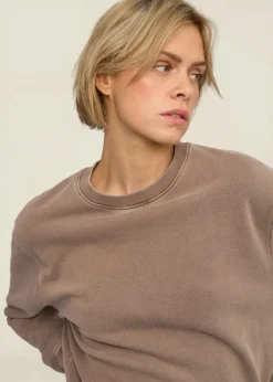 Sweat en coton bio | taupe "classic organic crew - faded khaki"