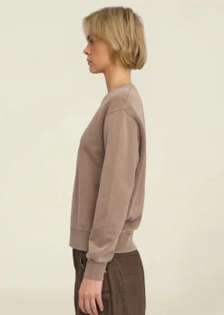 Sweat en coton bio | taupe "classic organic crew - faded khaki"