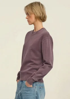 Sweat en coton bio | violet "classic organic crew - faded grape"