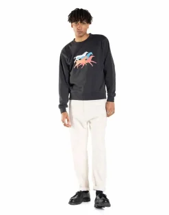 Sweat imprimé en coton bio | noir 