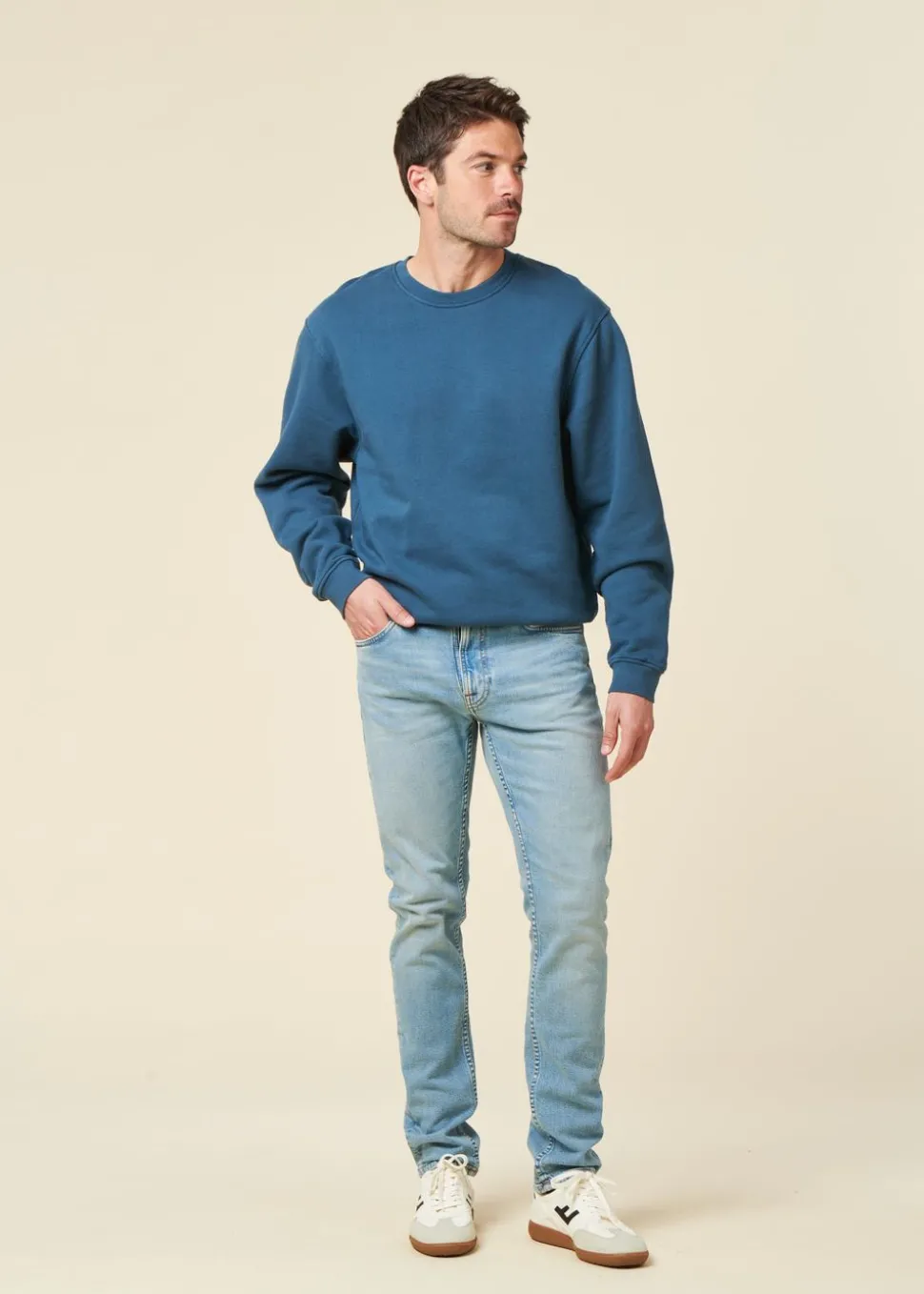 Sweat oversize en coton bio | bleu