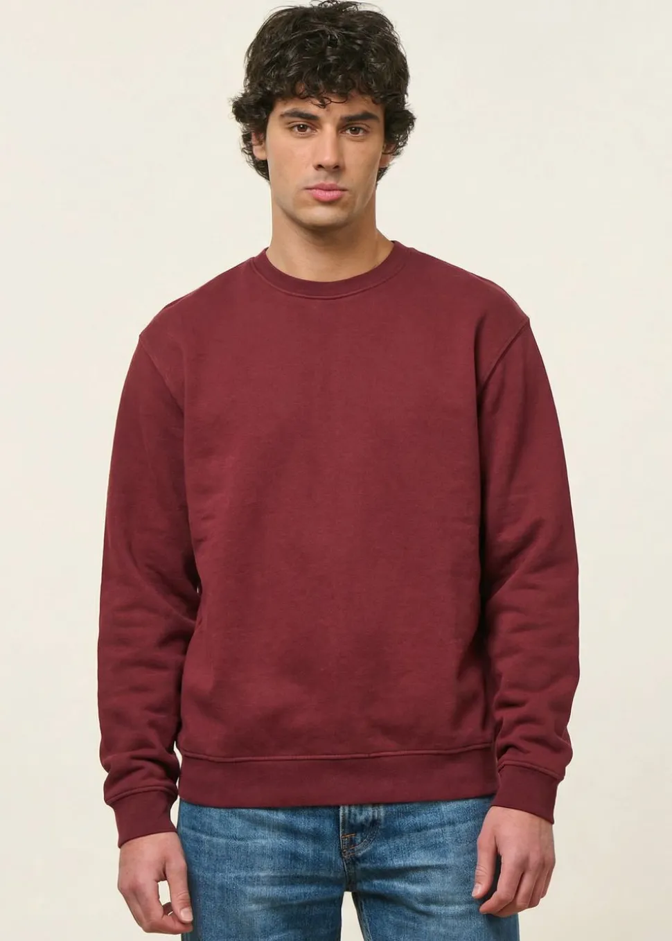 Sweat oversize en coton bio | bordeaux