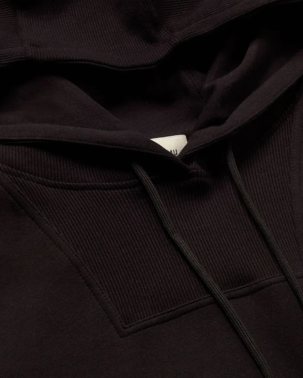Sweat oversize en coton bio et matière recyclée | noir "black andrea hoodie"