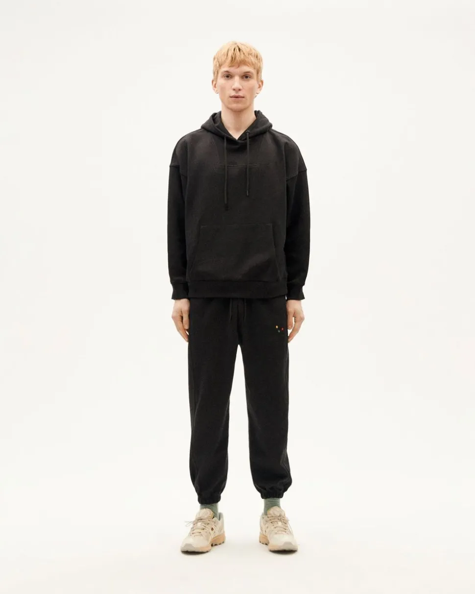 Sweat oversize en coton bio et matière recyclée | noir "black andrea hoodie"
