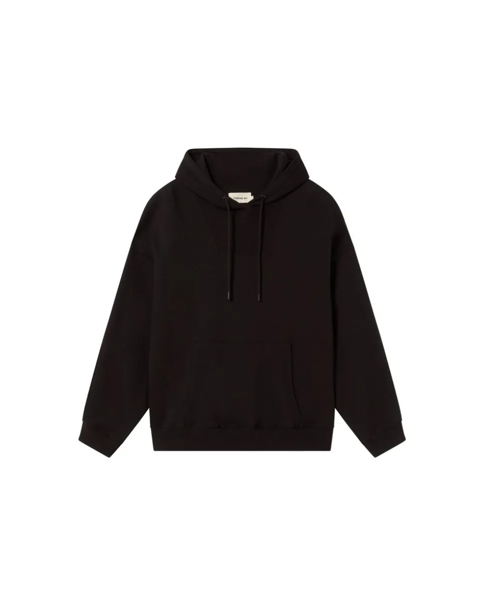 Sweat oversize en coton bio et matière recyclée | noir "black andrea hoodie"