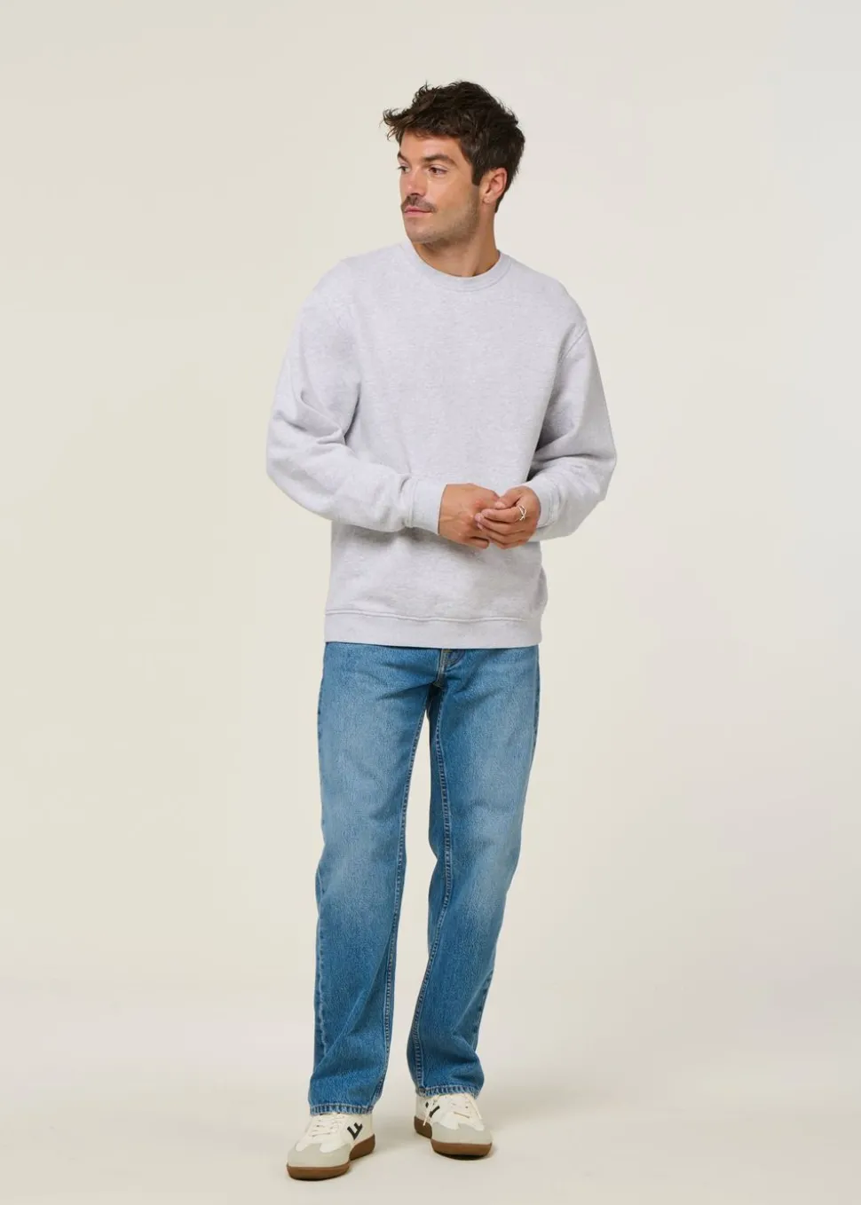 Sweat oversize en coton bio | gris chiné