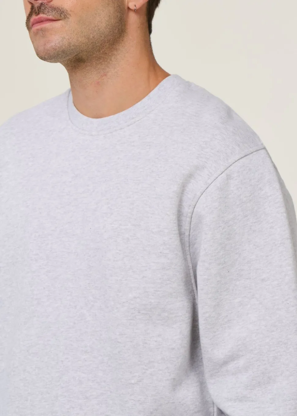 Sweat oversize en coton bio | gris chiné