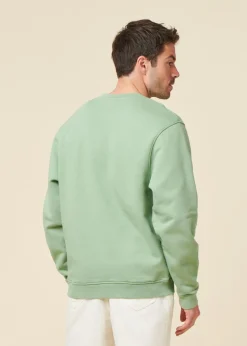Sweat oversize en coton bio | vert sauge