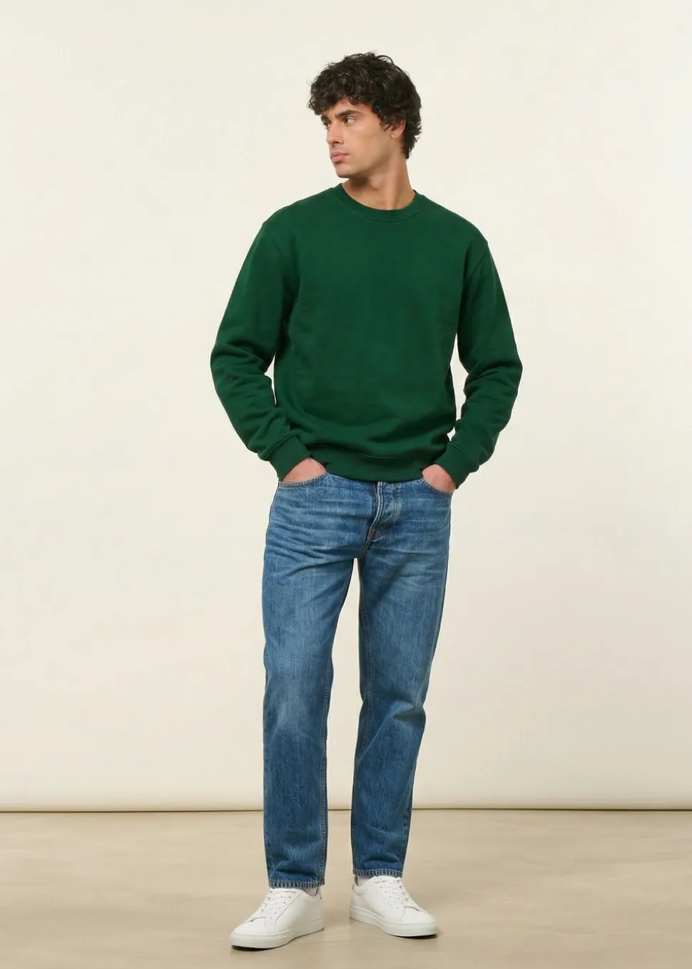 Sweat oversize en coton bio | vert forêt