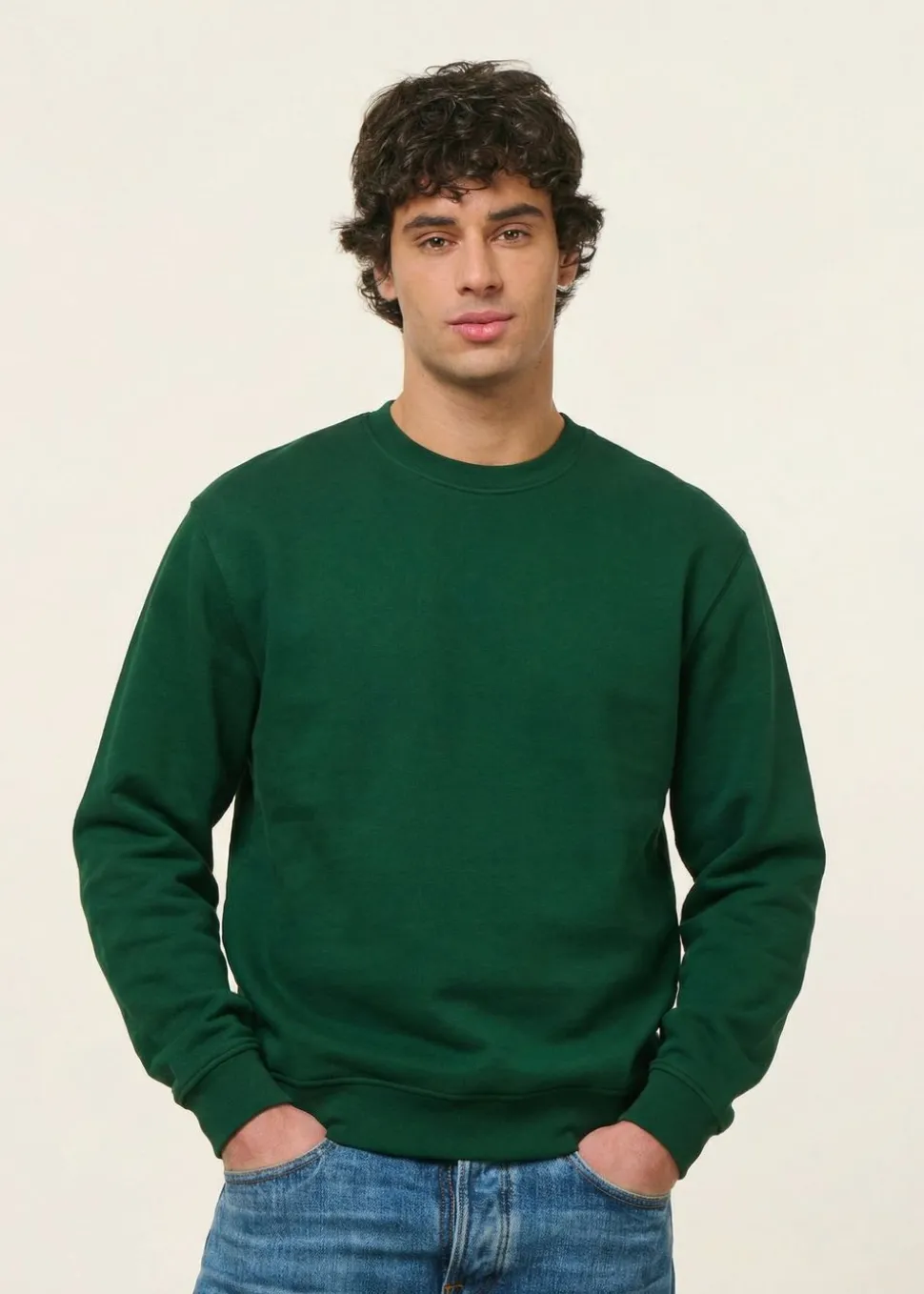 Sweat oversize en coton bio | vert forêt