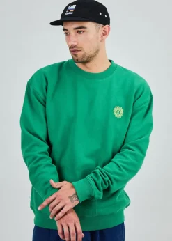 Sweat oversize en coton bio | vert "asis percales daisy sweatshirt green"