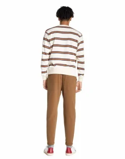 Sweat rayé en coton bio | beige "wigan ivoire"