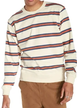 Sweat rayé en coton bio | beige 