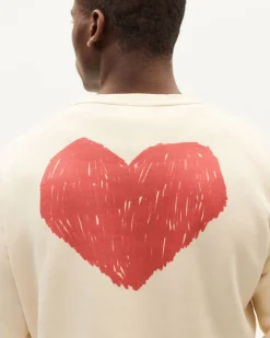 Sweatshirt en coton bio | écru "winter white heart "
