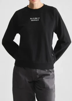 Sweatshirt en coton bio | noir "ystad future is female black"