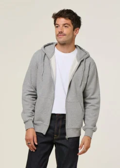 Sweat zippé en coton bio | gris "heather grey"