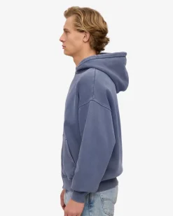 Sweat zippé oversize en coton bio | bleu "organic oversized zip hood - neptune blue"