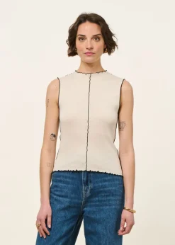 Top en coton bio | écru "pin-tucked top organic cotton - nature white"