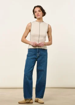 Top en coton bio | écru "pin-tucked top organic cotton - nature white"