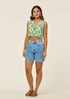 Top en coton bio éponge | multicolore 