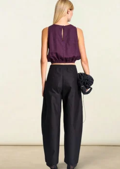Top en lin | bordeaux "lupin - cherry lacquer"
