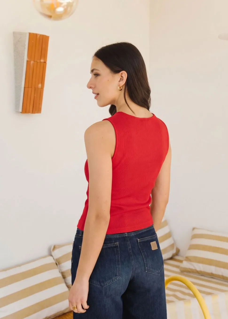 Top goutte en coton bio "mahé" | rouge