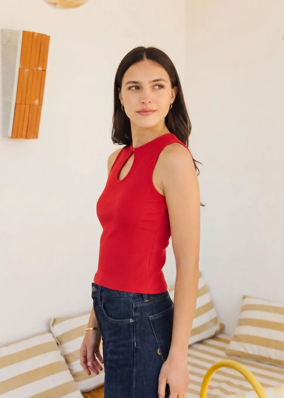 Top goutte en coton bio "mahé" | rouge