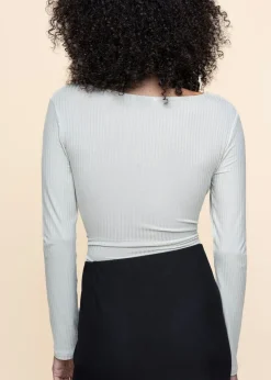 Top manches longues en tencel| blanc 