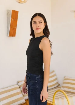 Top marsha en lyocell et coton bio | noir