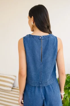 Top maya en tencel léger | denim
