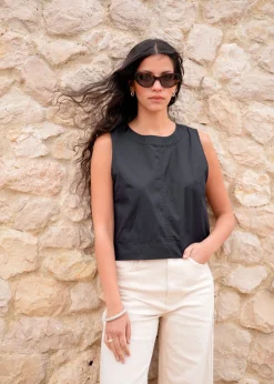 Top maya noir en coton bio