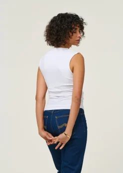 Top sans manches en coton bio | blanc 