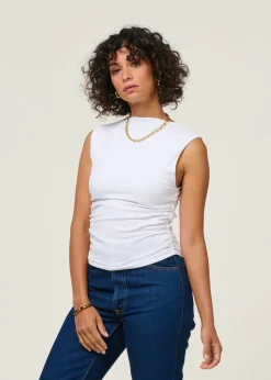 Top sans manches en coton bio | blanc 