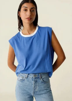 Top sans manches en coton bio | bleu "camiseta zuntz-10 - blue"